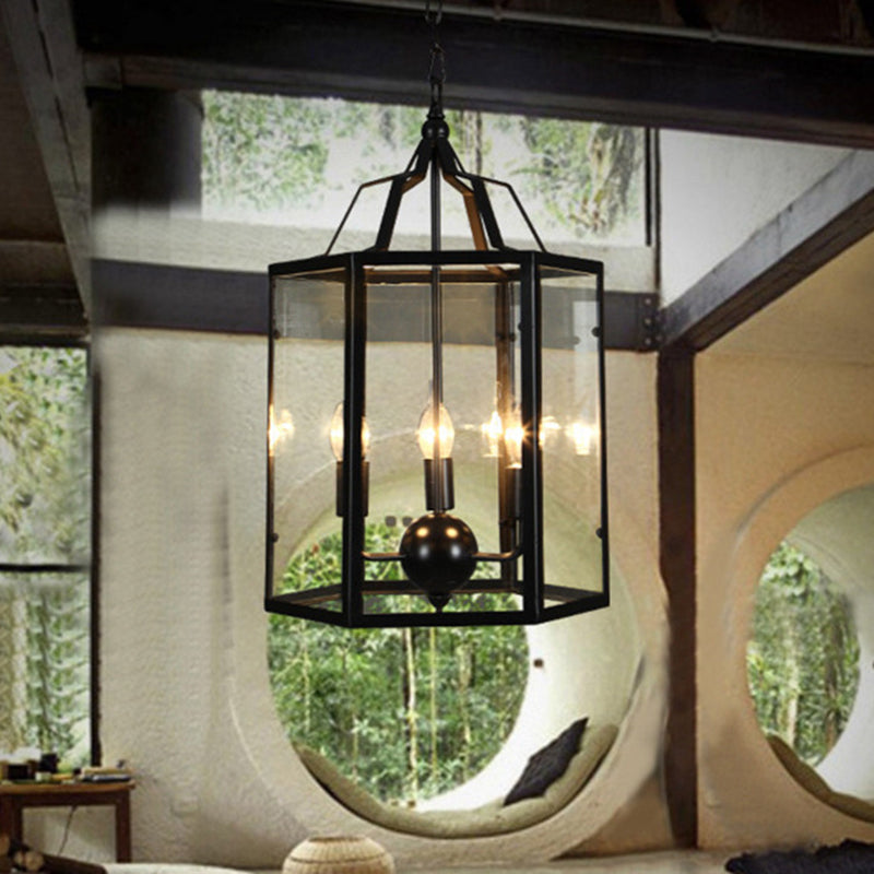 Candle Hanging Ceiling Fixture Industrial Black Metal Ceiling Hanging Light Fixture