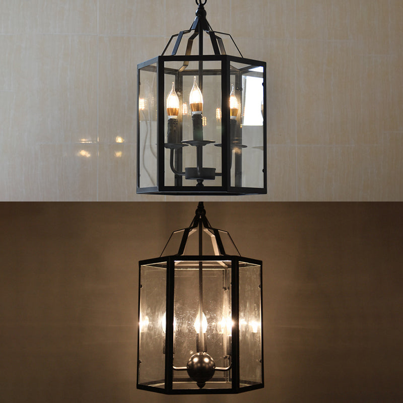 Candle Hanging Ceiling Fixture Industrial Black Metal Ceiling Hanging Light Fixture