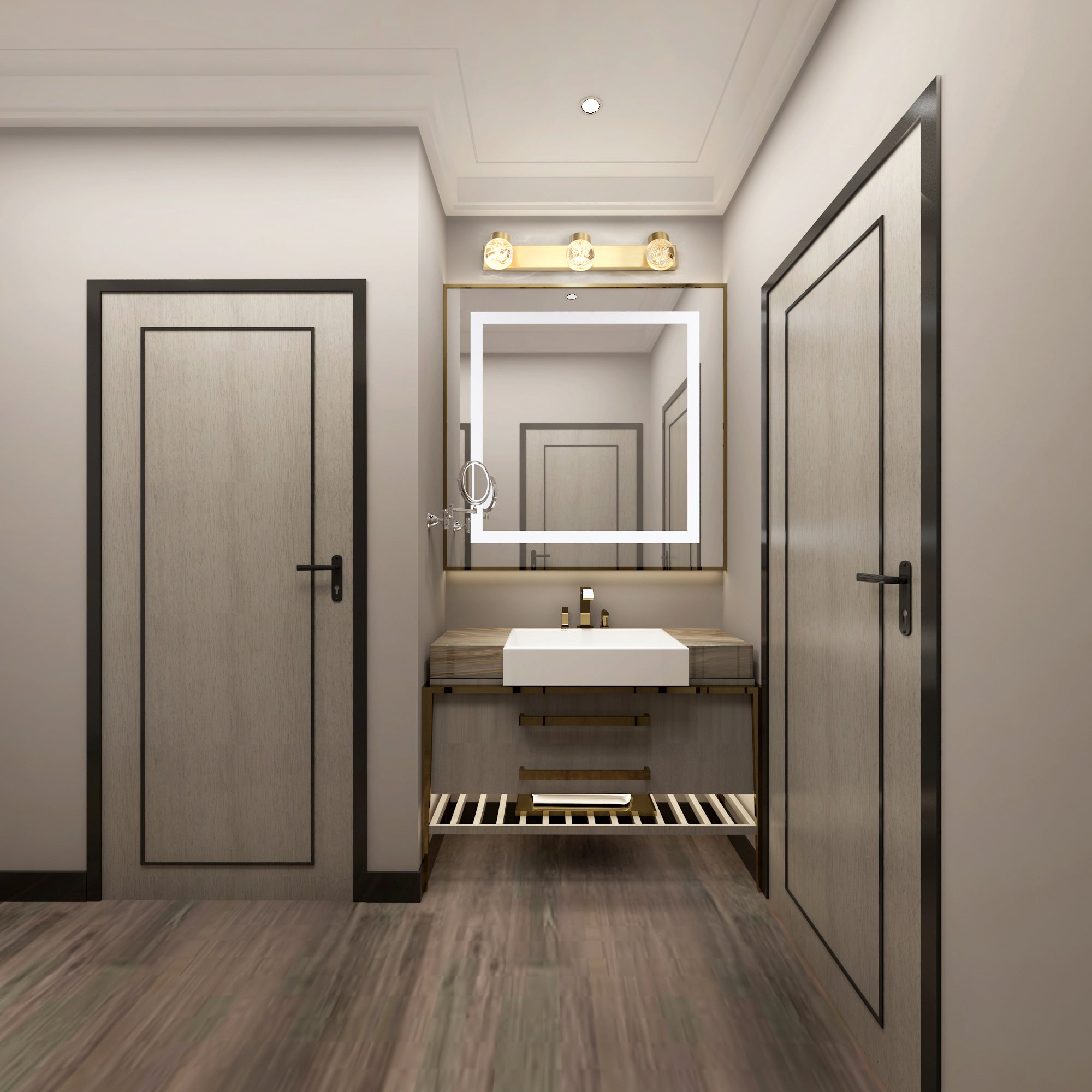 Luxe de luxe du milieu du siècle Circle LED Vanité de salle de bain luminaires