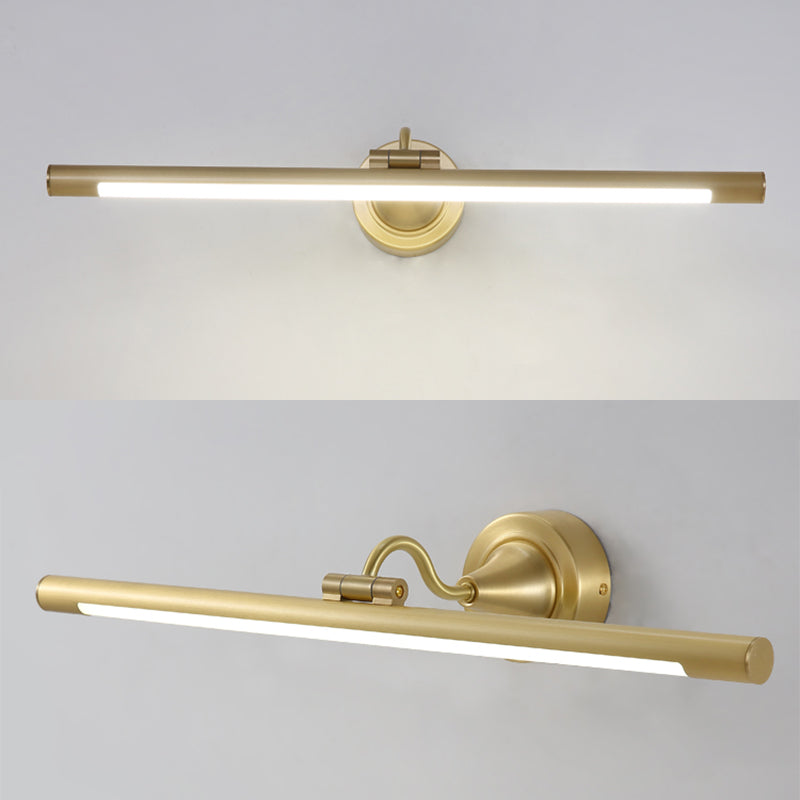 Moderne minimalistische Stilzylinderwandmontage Waschtischlichter 1 Leichte Eitelkeitsbeleuchtungsideen mit Kupferschatten
