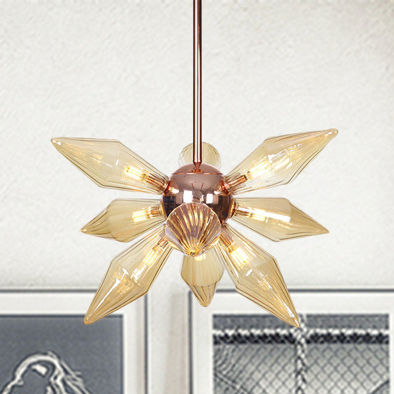 Sputnik Living Room Hanging Fixture Factory Clear/Amber Glass 9/12/15 Bulbs Brass/Copper Chandelier Lighting Fixture