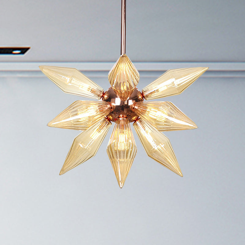 Sputnik Living Room Hanging Fixture Factory Clear/Amber Glass 9/12/15 Bulbs Brass/Copper Chandelier Lighting Fixture