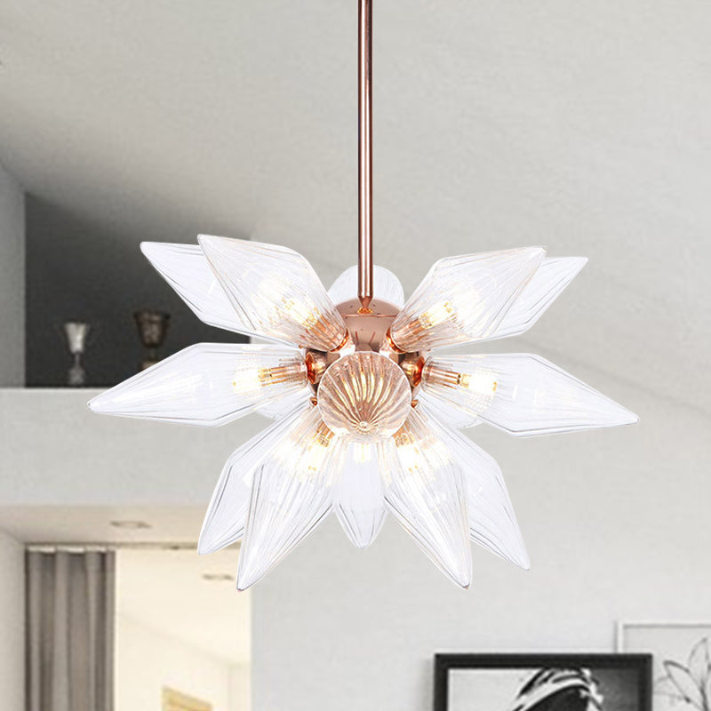 Sputnik Living Room Hanging Fixture Factory Clear/Amber Glass 9/12/15 Bulbs Brass/Copper Chandelier Lighting Fixture