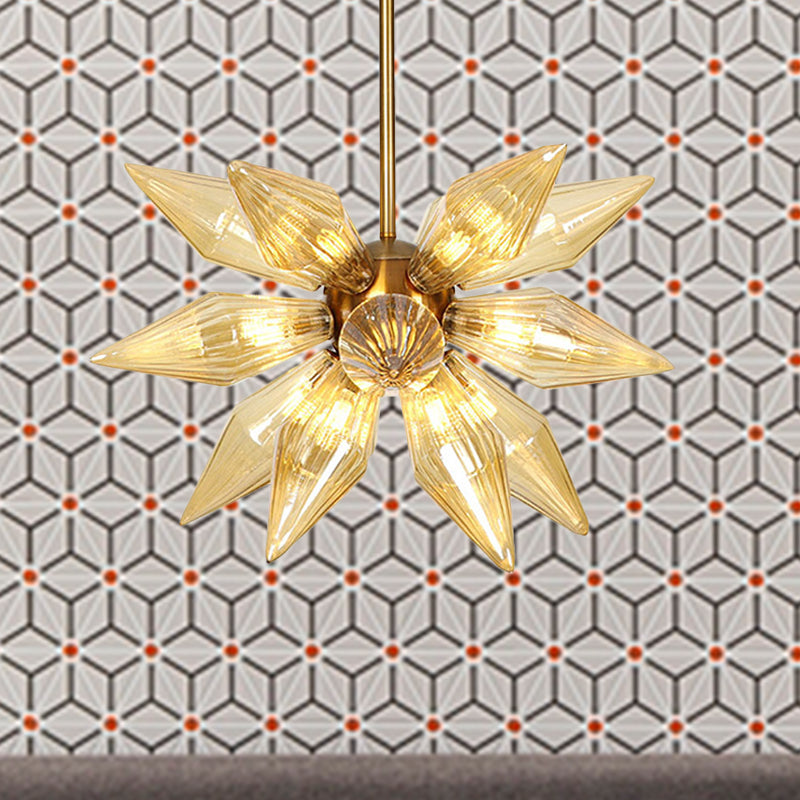 Sputnik Living Room Hanging Fixture Factory Clear/Amber Glass 9/12/15 Bulbs Brass/Copper Chandelier Lighting Fixture