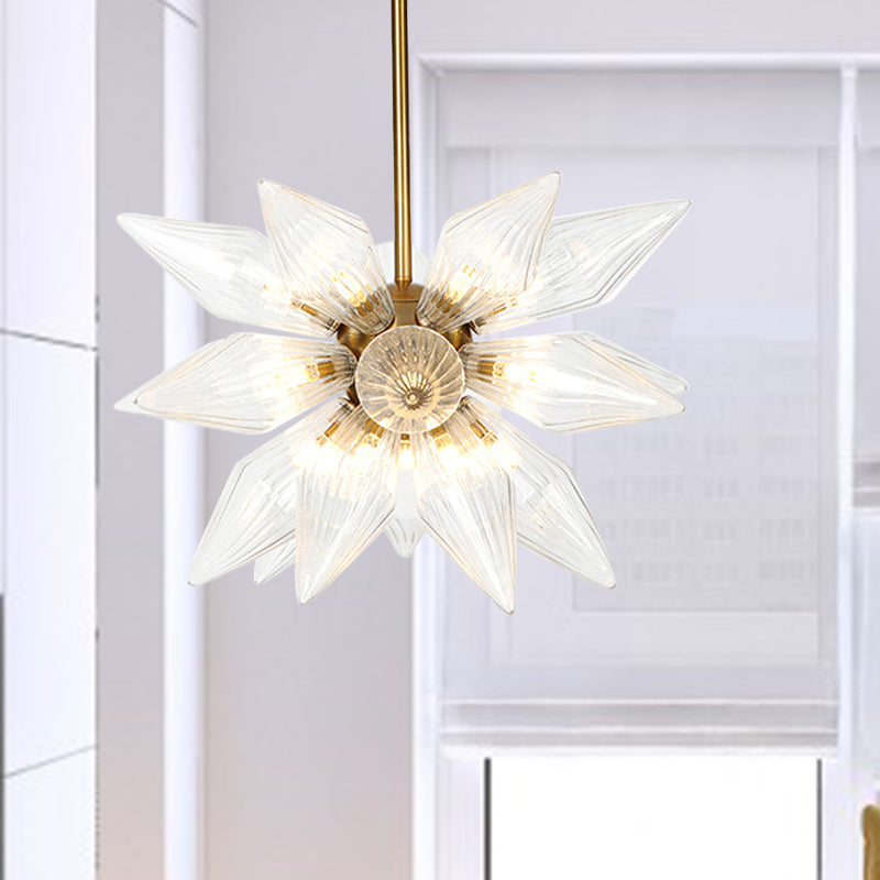 Sputnik Living Room Hanging Fixture Factory Clear/Amber Glass 9/12/15 Bulbs Brass/Copper Chandelier Lighting Fixture