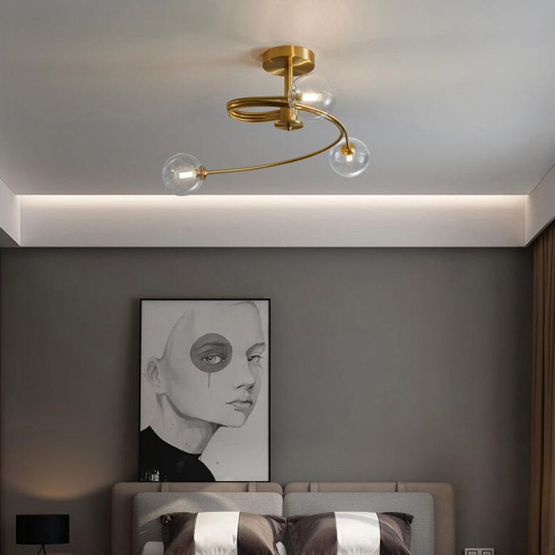 Bubbles Semi Flush Mount luminaire de plafond en verre contemporain Mount Chandelier