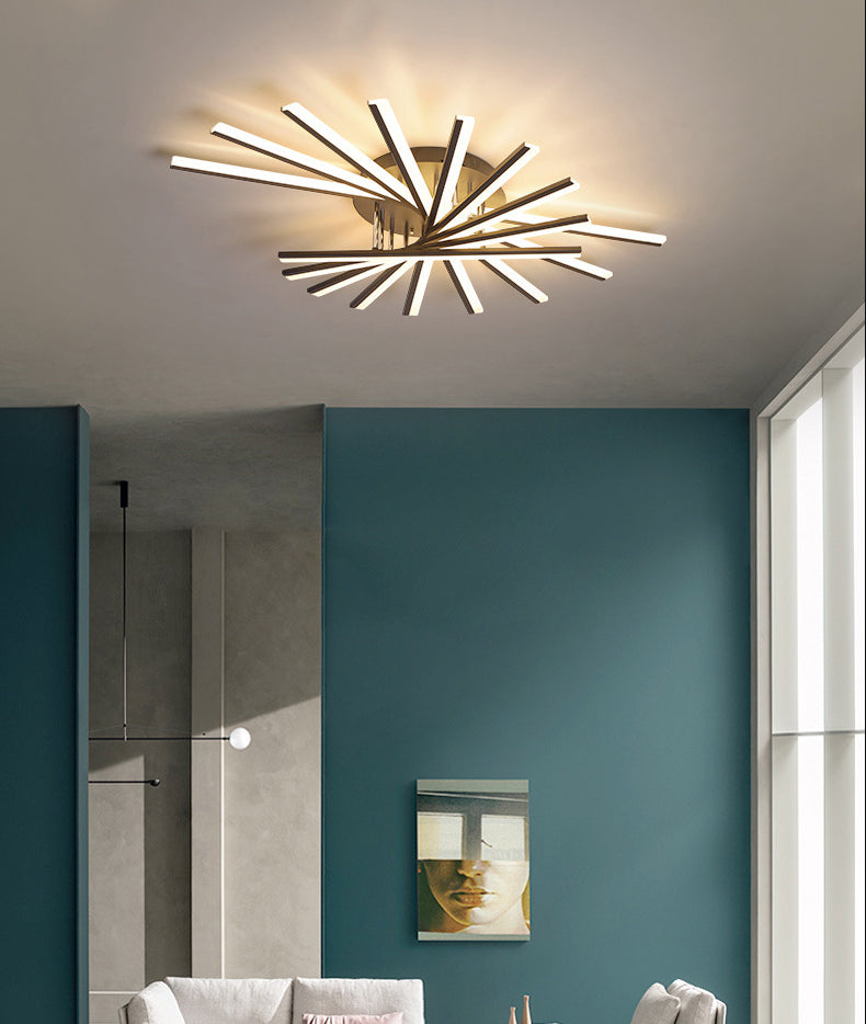 Slender Bar Semi Flush Mount Leichte moderne Acryl -Semi -Flush