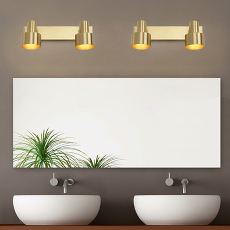 Mid-Century Luxury Style Cylinder Wall Mounted Vanity Lights Metal Vanity Lighting Fixtures for Bathroom
