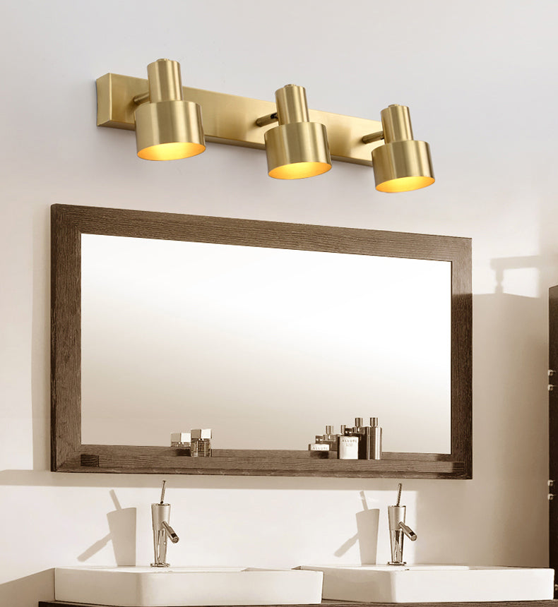 Mid-Century Luxury Style Cylinder Wall Mounted Vanity Lights Metal Vanity Lighting Fixtures for Bathroom