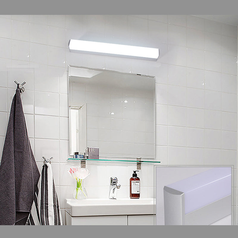 Modern Minimalist Style Rectangular Wall Mounted Mirror Front Acrylic 1 Light Vanity Lighting Fixtures for Bathroom