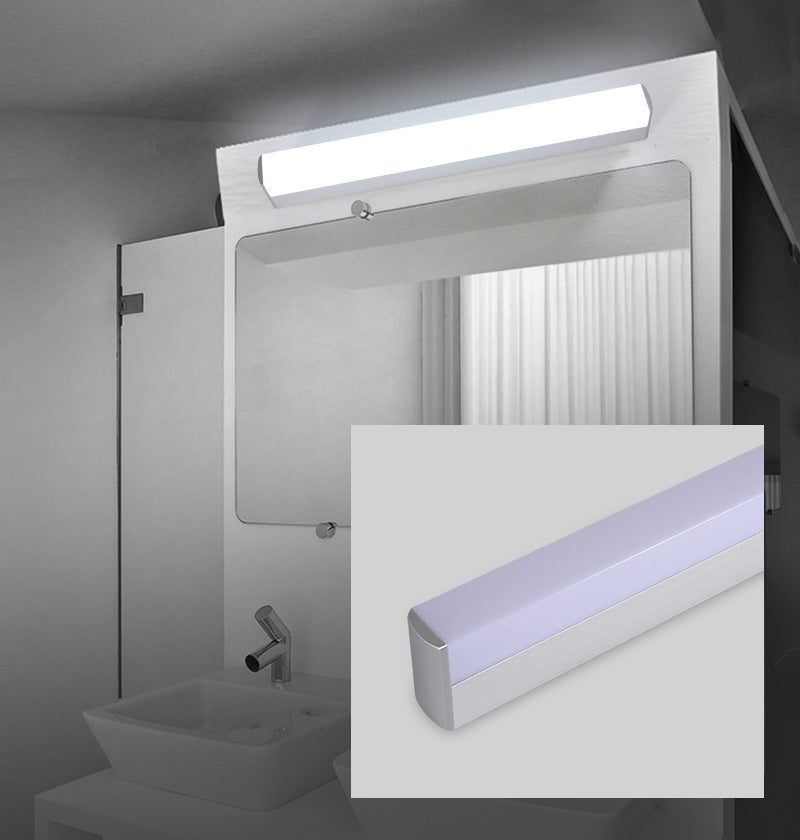 Modern Minimalist Style Rectangular Wall Mounted Mirror Front Acrylic 1 Light Vanity Lighting Fixtures for Bathroom