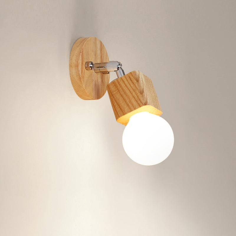 Luz de pared de tocador de tocador cúbico de estilo minimalista moderno luces de espejo de tocador de madera para baño