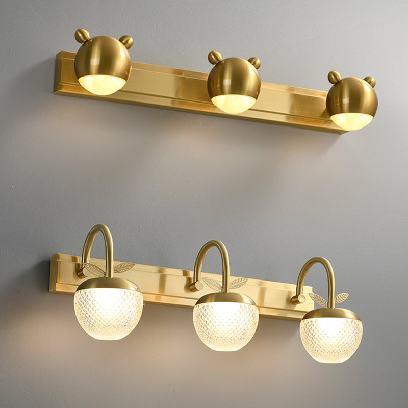 Mid-Century American Style Wall Mounted Vanity Lights Metal Vanity Wall Light Fixtures in Gold