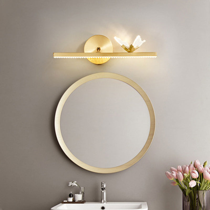 Lámparas de pared de tocador lineal de estilo americano moderno Copper 3 luces luces de tocador montada en la pared para el baño