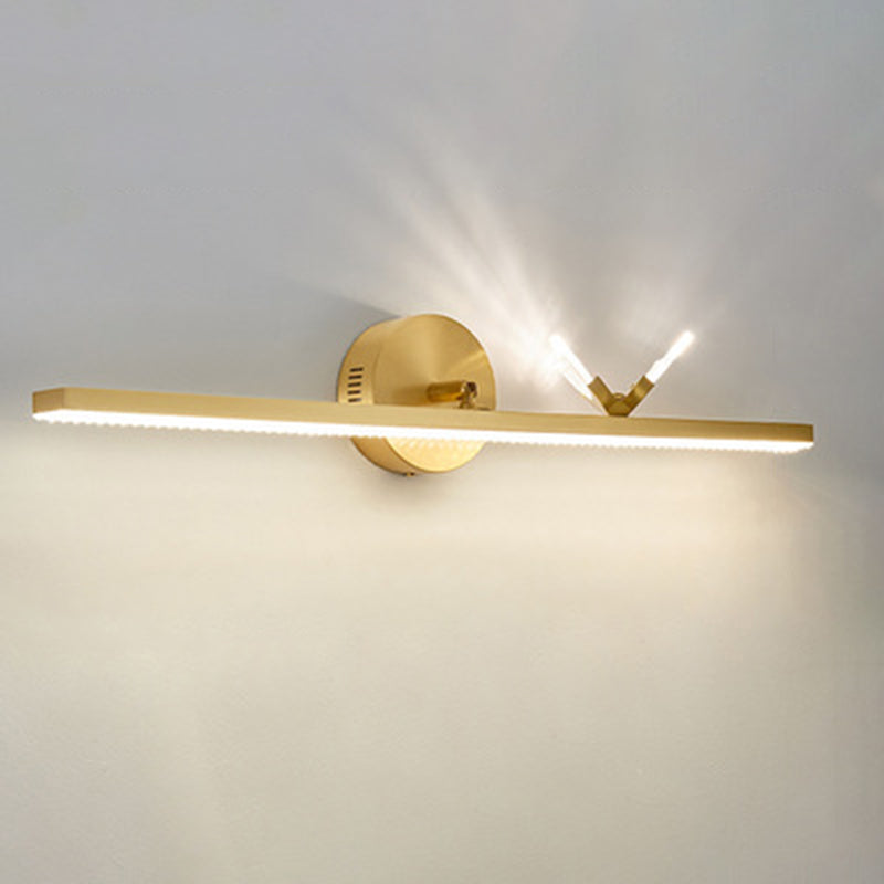 Lámparas de pared de tocador lineal de estilo americano moderno Copper 3 luces luces de tocador montada en la pared para el baño