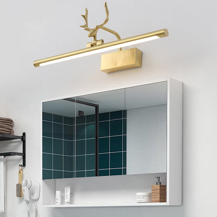 Mid-Century Luxury Style Linear Wall Mounted Vanity Lights Metal Vanity Lighting Fixtures with Antlers