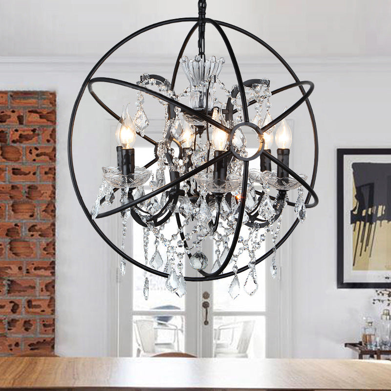 Modern Spherical Chandelier Hanging Light Fixture Metal 8 Lights Ceiling Hanging Light Fixture