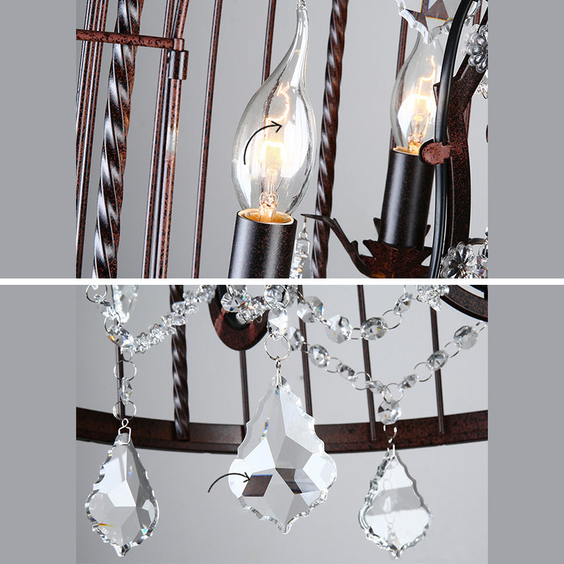 Industrial Lantern Geometric Ceiling Chandelier Pendant Metal 8 Lights Lantern Pendant Lighting