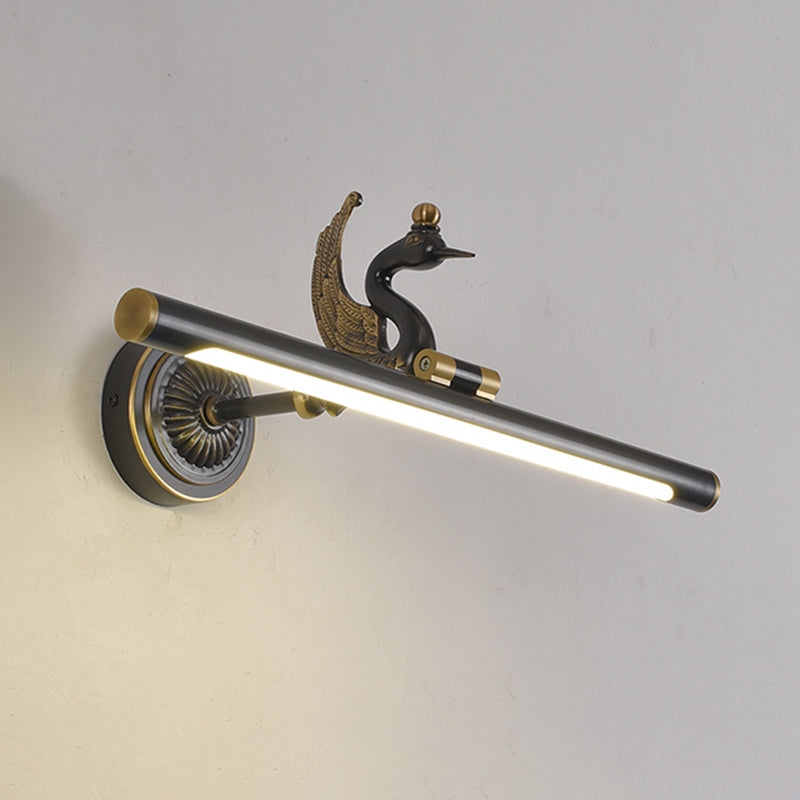 Luces de tocador de tocador montado en la pared cilíndrica de estilo de lujo de estilo de lujo de mediados de siglo Cobre 1 accesorios de iluminación de tocador de luz para baño