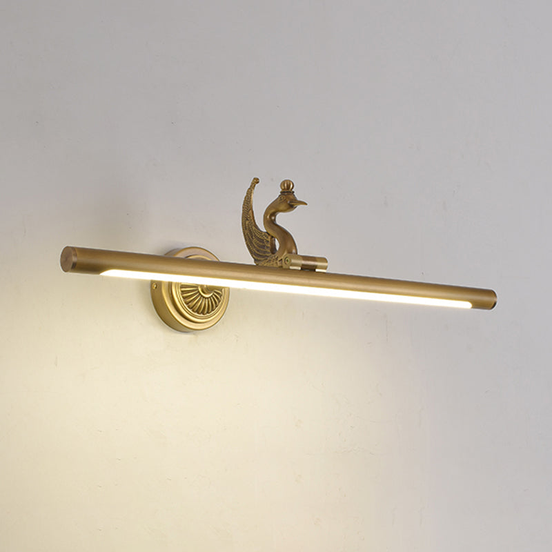 Luces de tocador de tocador montado en la pared cilíndrica de estilo de lujo de estilo de lujo de mediados de siglo Cobre 1 accesorios de iluminación de tocador de luz para baño