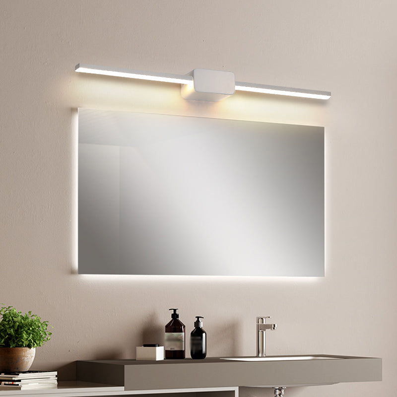 Modern Minimalista Estilo mínimo Luces de tocador montado en la pared lineal ideas de iluminación de tocador de aluminio para el baño