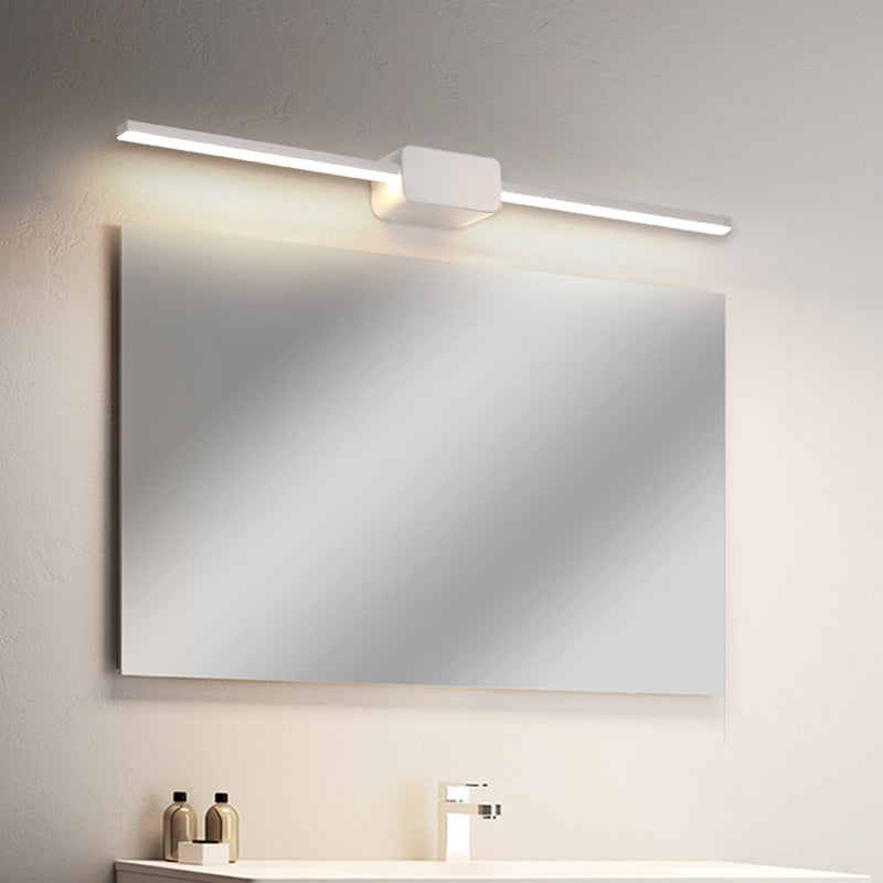 Modern Minimalista Estilo mínimo Luces de tocador montado en la pared lineal ideas de iluminación de tocador de aluminio para el baño