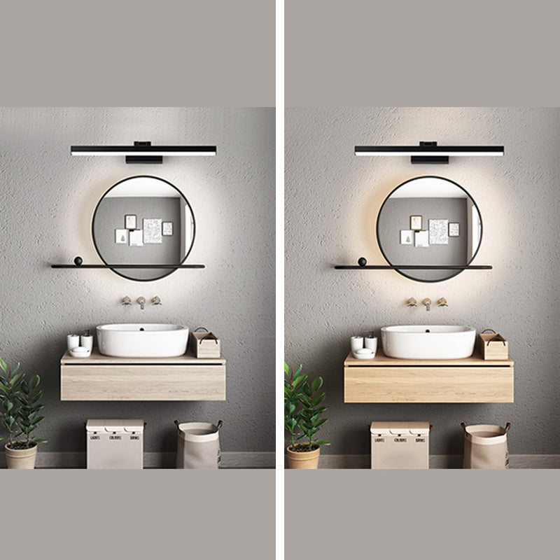 Modern Minimalist Style Straight Vanity Lighting Fixtures Aluminum 1 Light Wall Mounted Vanity Lights for Bathroom