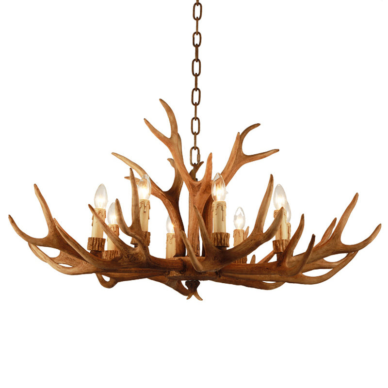 Resin Antler Pendant Light in Traditional Vintage Style Sputnik Chandelier for Dining Room