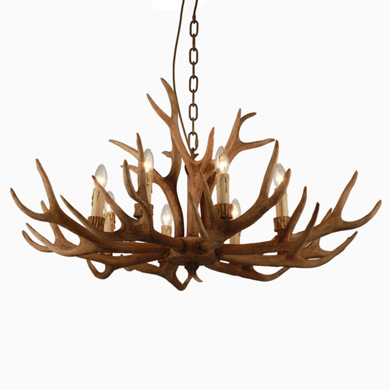 Resin Antler Pendant Light in Traditional Vintage Style Sputnik Chandelier for Dining Room