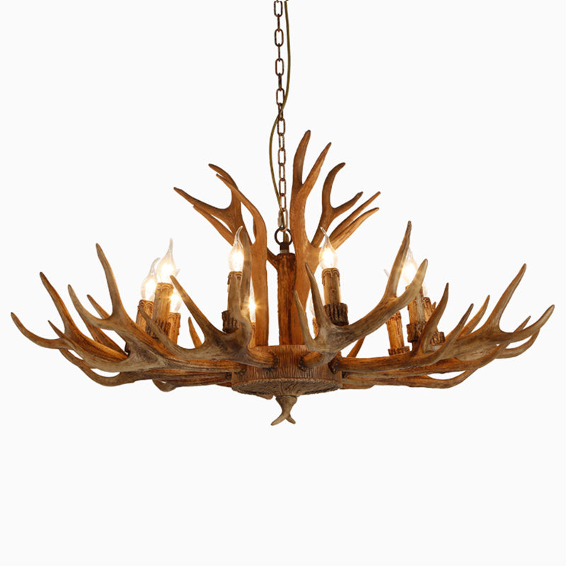 Resin Antler Pendant Light in Traditional Vintage Style Sputnik Chandelier for Dining Room