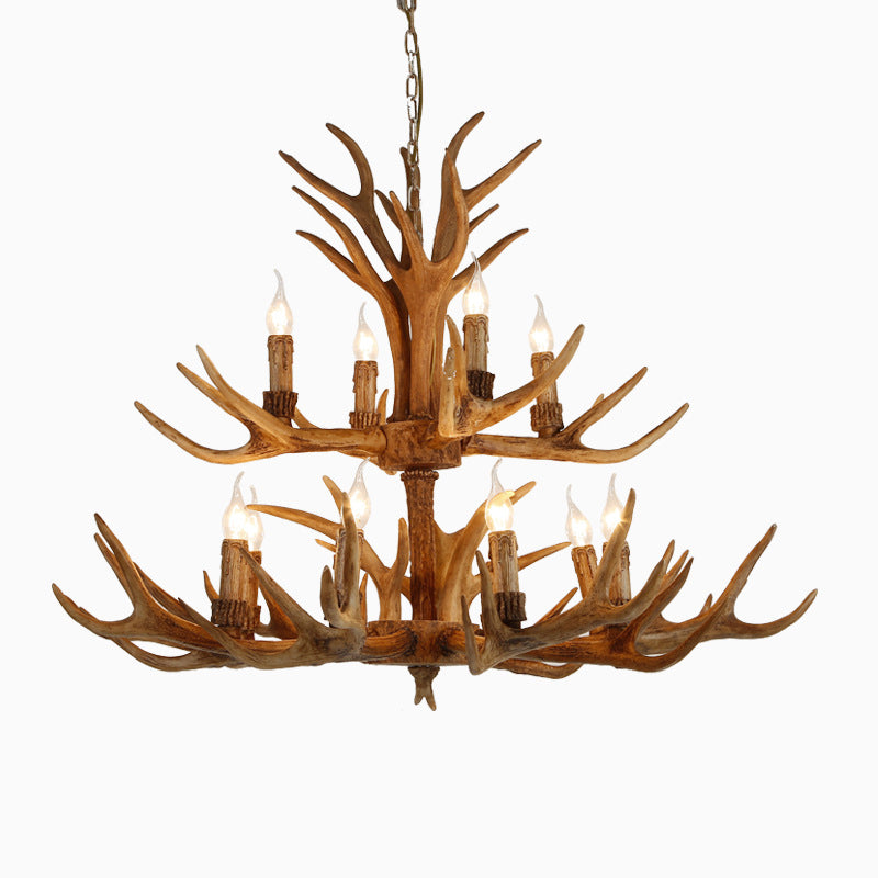 Resin Antler Pendant Light in Traditional Vintage Style Sputnik Chandelier for Dining Room