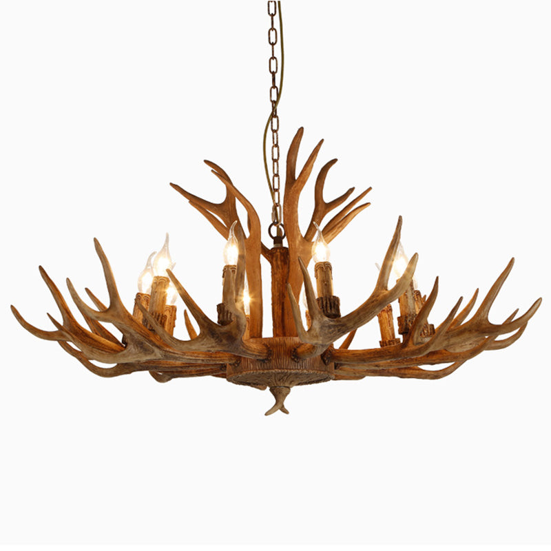 Resin Antler Pendant Light in Traditional Vintage Style Sputnik Chandelier for Dining Room