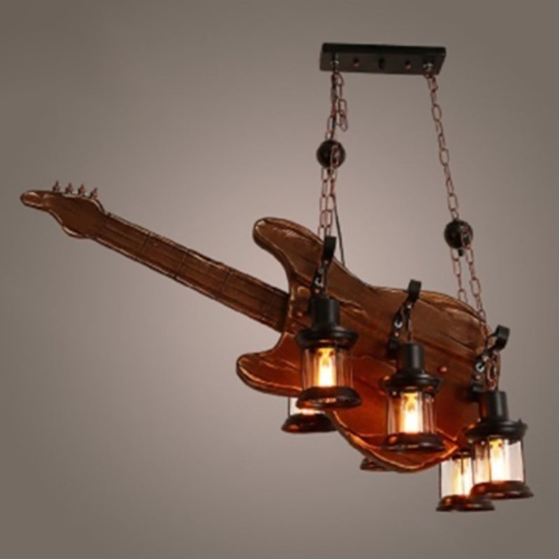 Retro Industrial Style Cylinder Chandelier Wood Pendant Ceiling Lights for Restaurant