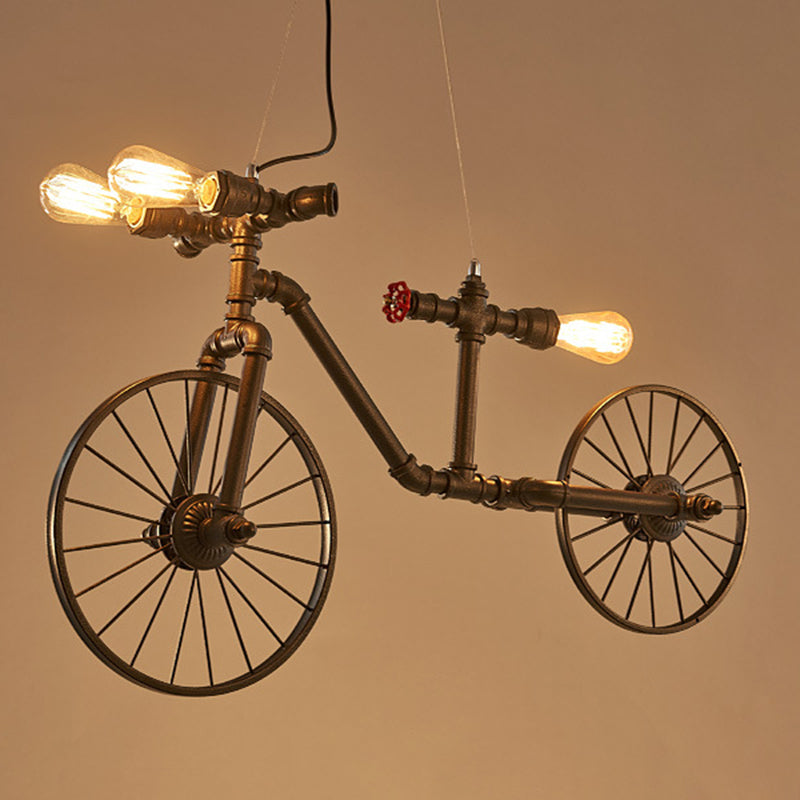 Bicycle Chandelier Light Fixture Industrial Metal Pendant Lighting for Restaurant