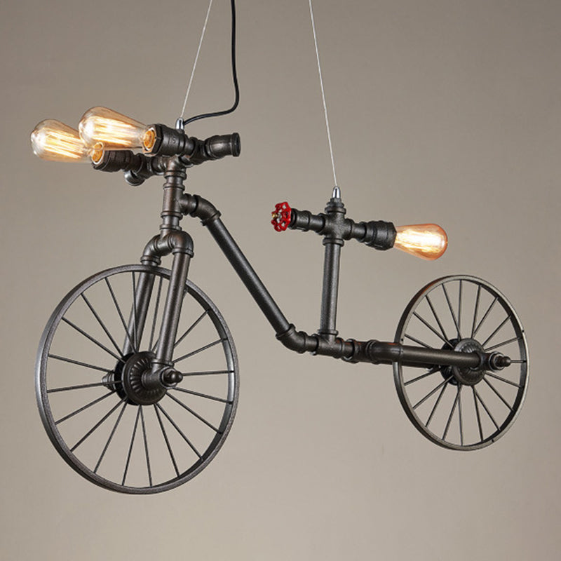 Bicycle Chandelier Light Fixture Industrial Metal Pendant Lighting for Restaurant