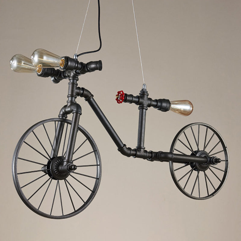 Bicycle Chandelier Light Fixture Industrial Metal Pendant Lighting for Restaurant