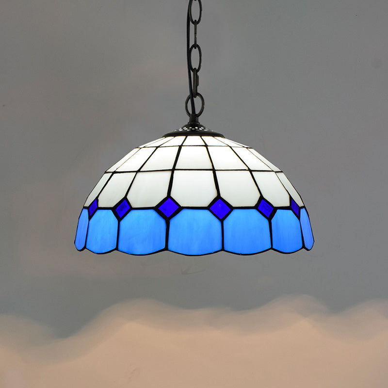 Kom vorm veelkleurige gebrandschilderd glas hanglampen barokke enkele hanger voor eetkamer