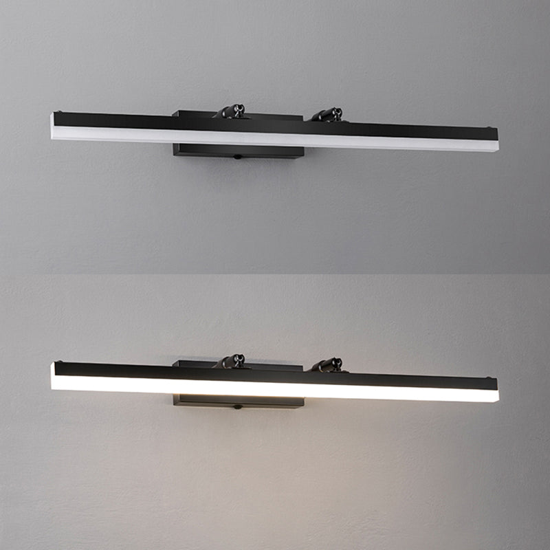 Modern Minimalist Style Linear LED Bathroom Vanity Light Fixtures Acrylic Vanity Wall Sconce in Black Finish