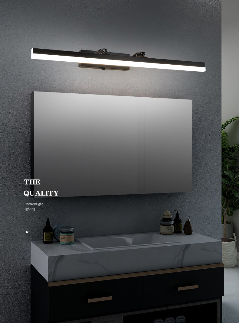 Modern Minimalist Style Linear LED Bathroom Vanity Light Fixtures Acrylic Vanity Wall Sconce in Black Finish