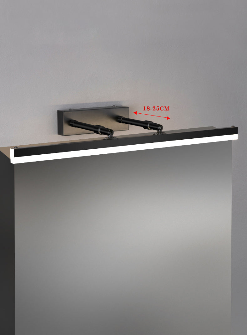 Modern Minimalist Style Linear LED Bathroom Vanity Light Fixtures Acrylic Vanity Wall Sconce in Black Finish