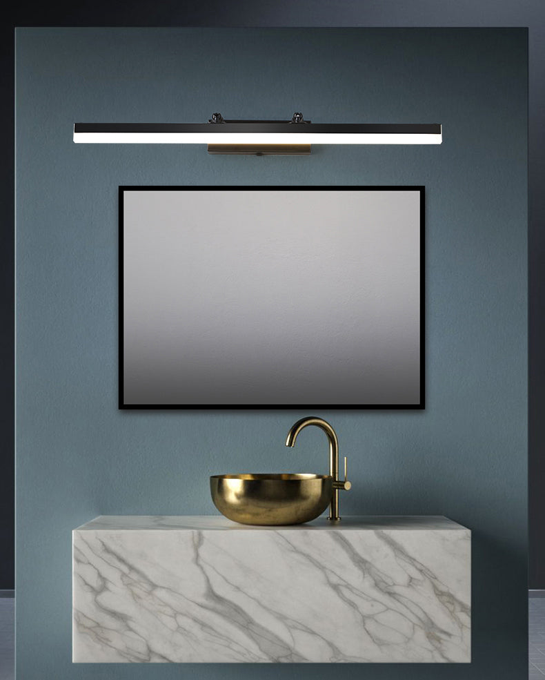 Modern Minimalist Style Linear LED Bathroom Vanity Light Fixtures Acrylic Vanity Wall Sconce in Black Finish