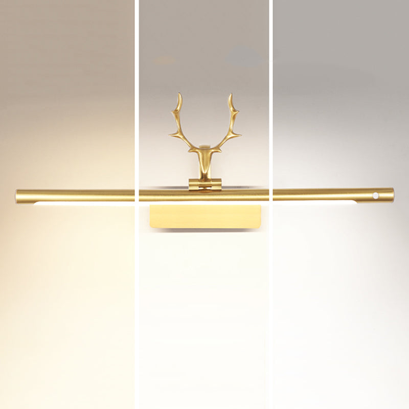 Modern Luxury Style Streamlined Wall Mounted Vanity Lights Metal Vanity Wall Light Fixtures with Antlers