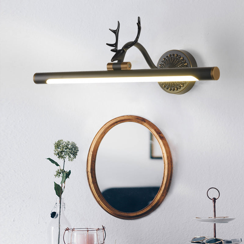 Modern Luxury Style Cylindrical Wall Mounted Vanity Lights Copper Vanity Wall Light Fixtures with Antlers