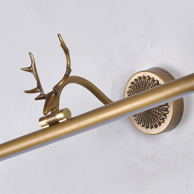 Modern Luxury Style Cylindrical Wall Mounted Vanity Lights Copper Vanity Wall Light Fixtures with Antlers