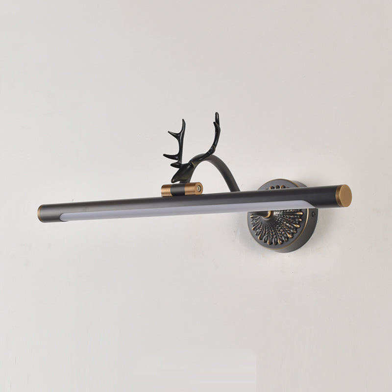 Modern Luxury Style Cylindrical Wall Mounted Vanity Lights Copper Vanity Wall Light Fixtures with Antlers