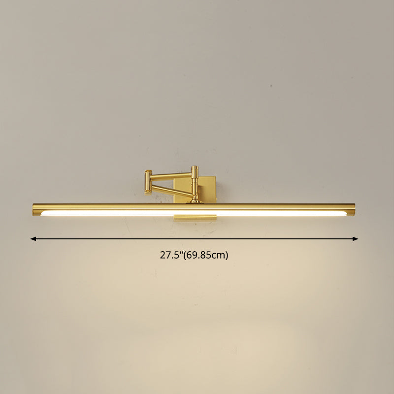 Modern Luxury Style Cylindrical Vanity Wall Light Fixtures Copper Wall Mounted Vanity Lights for Bathroom