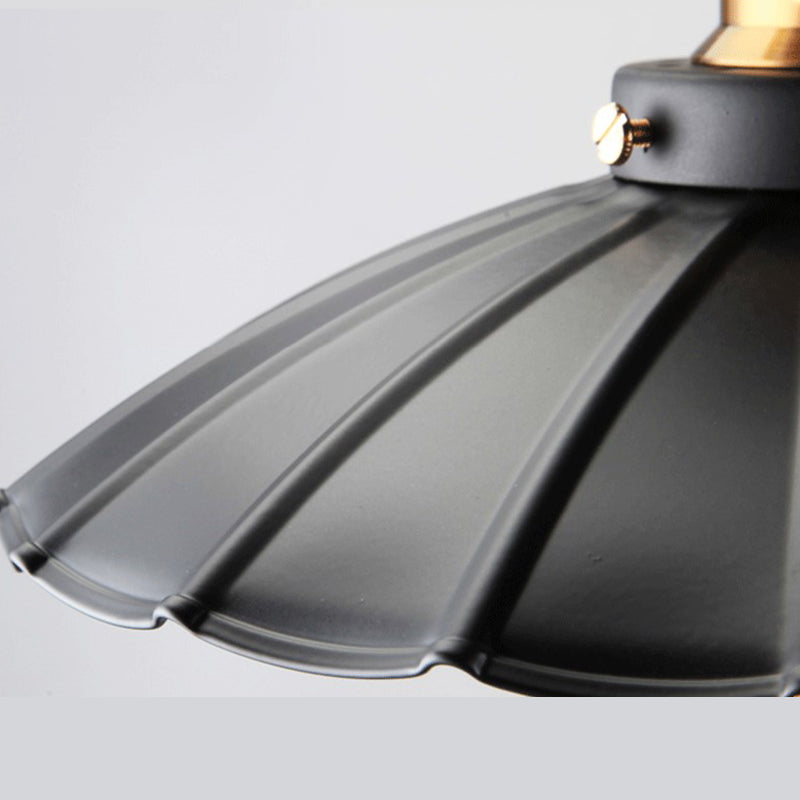 Black 1-Light Semi Flush Mount in Industrial Concise Style Wrought Iron Ceiling Fixture for Interior Spaces