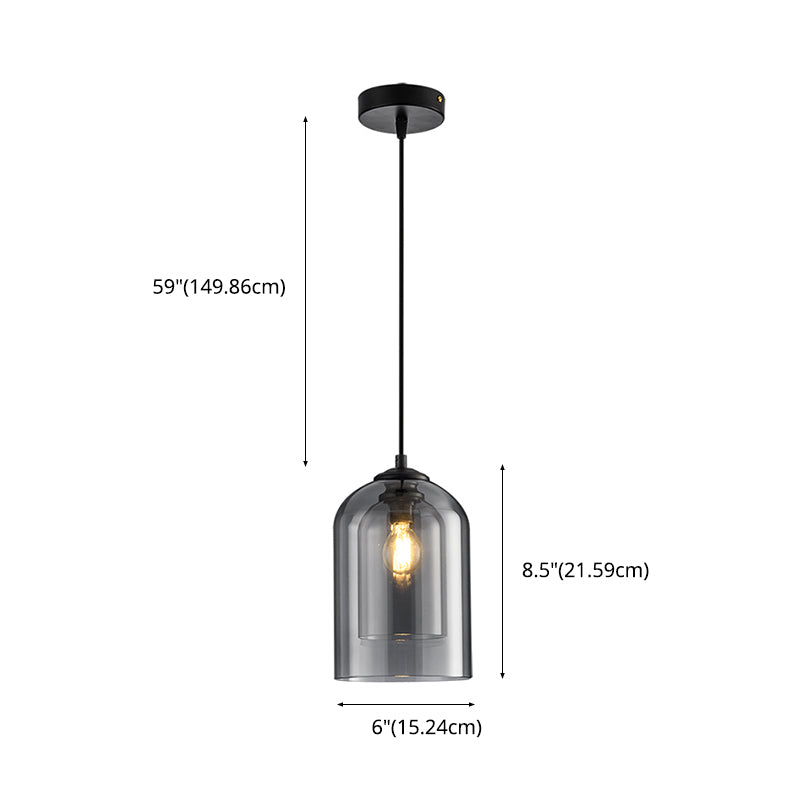 1 lichte cilinderhangende hanglampen industriële stijl glazen hanger plafondlampen