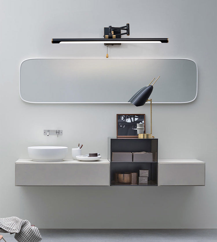 Modern Minimalist Style Cylindrical Wall Mounted Vanity Lights Copper Vanity Lighting for Bathroom