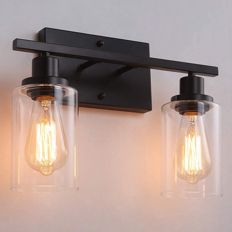 Cylinder Glass Wall Sconce Fixture Light Industrial Hall And Foyer Wall Hanging Lights